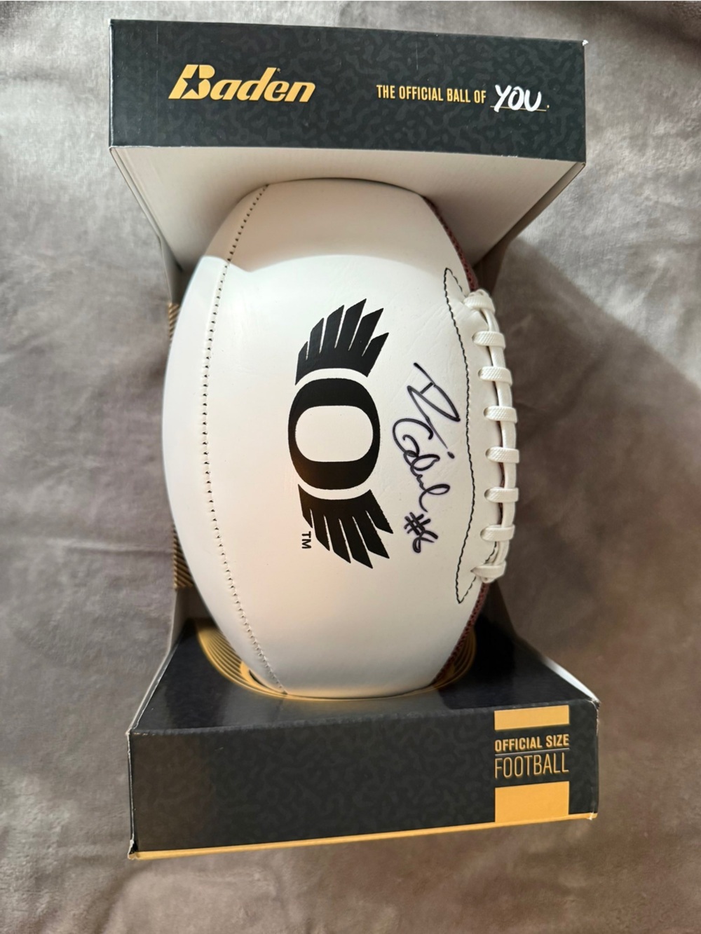 Dillion Gabriel Oregon Ducks Signed White Logo Football